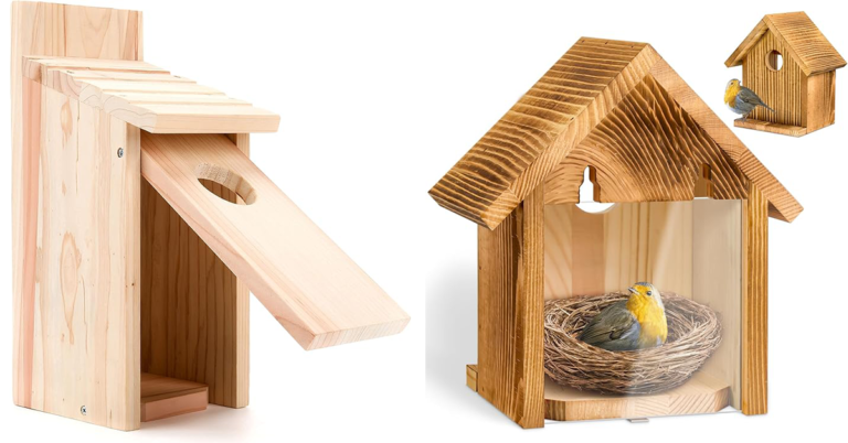 Bird House Perfect Wooden Homes for Finch, Bluebird, and Cardinals